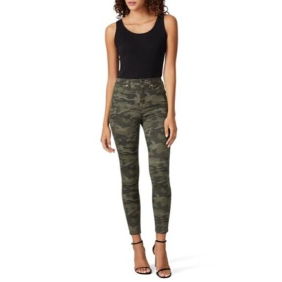Good American Good Waist Green Camo High Rise Jeans 2 - Picture 1 of 5